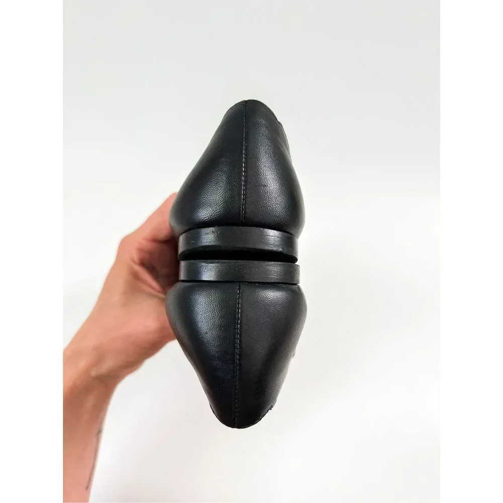 Gucci Black Scalloped Pearl-Embellished Leather Flats